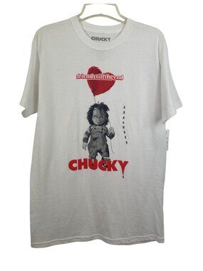 Chucky Friends Till The End White Graphic T-Shirt Mens Medium